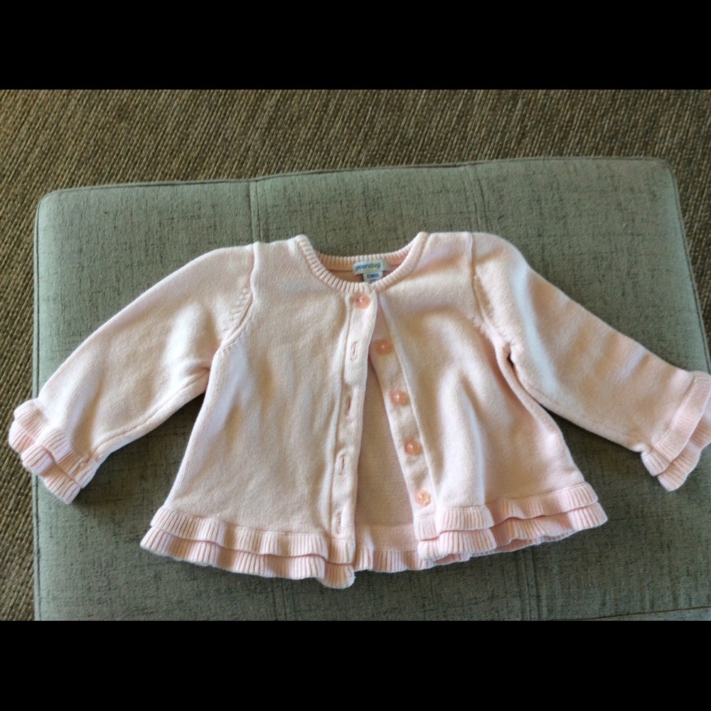 Green Dog Brand-Soft Pink Double Ruffle Sweater